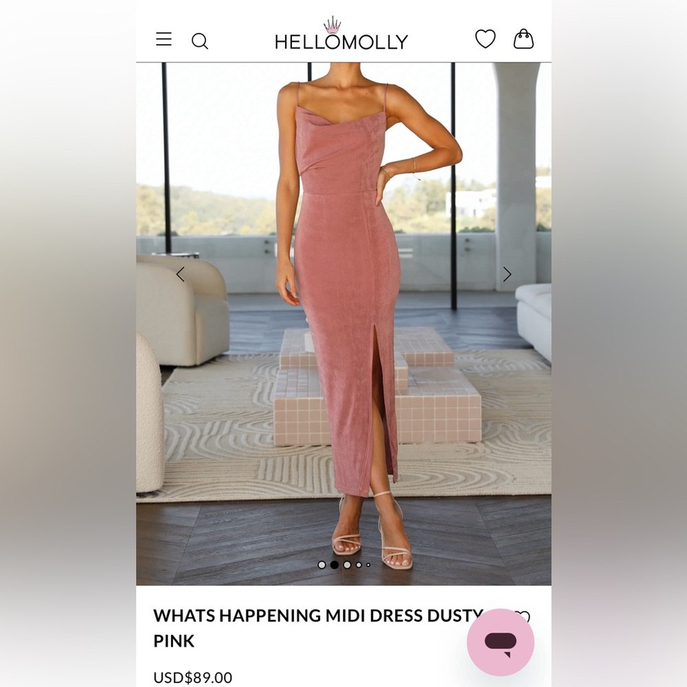 Hello Molly Dusty Pink Midi Dress - Picture 7 of 9